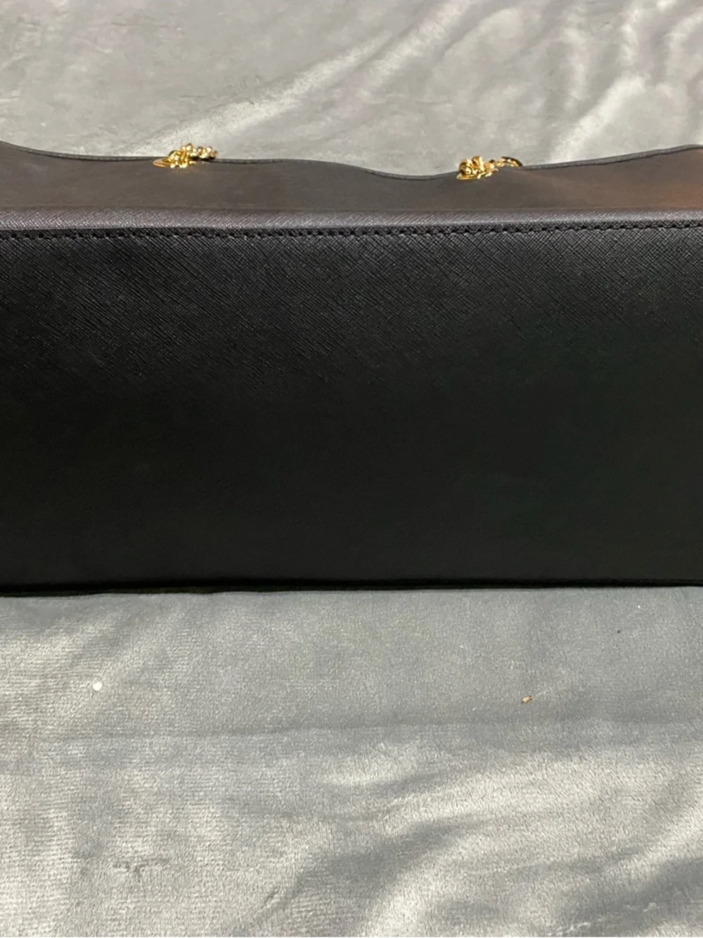 Michael Kors Black Tote with Gold Chain Handles - Picture 2 of 12